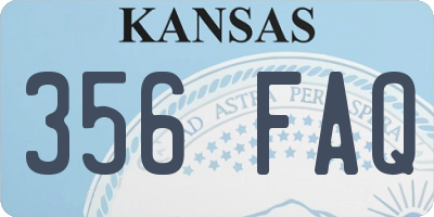 KS license plate 356FAQ