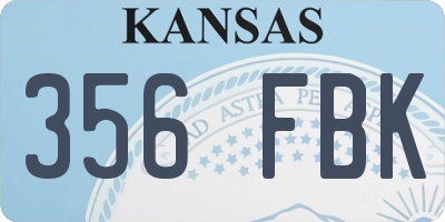 KS license plate 356FBK