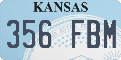 KS license plate 356FBM