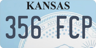 KS license plate 356FCP