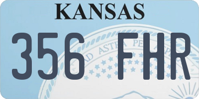 KS license plate 356FHR