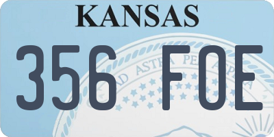 KS license plate 356FOE