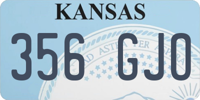 KS license plate 356GJO