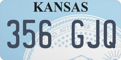 KS license plate 356GJQ