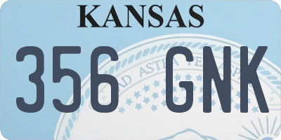 KS license plate 356GNK
