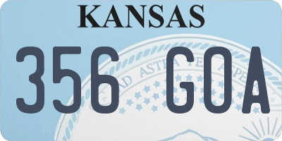 KS license plate 356GOA