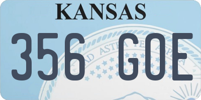 KS license plate 356GOE