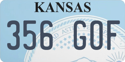 KS license plate 356GOF
