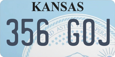 KS license plate 356GOJ