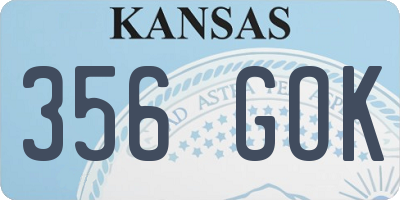 KS license plate 356GOK