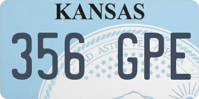 KS license plate 356GPE