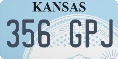 KS license plate 356GPJ