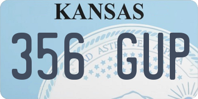 KS license plate 356GUP