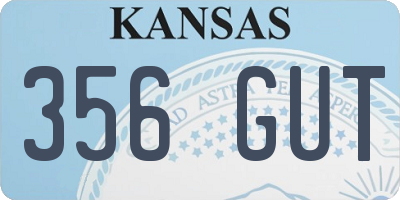 KS license plate 356GUT
