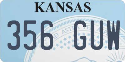 KS license plate 356GUW
