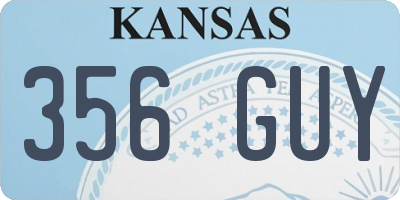 KS license plate 356GUY