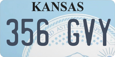 KS license plate 356GVY