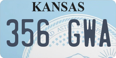 KS license plate 356GWA