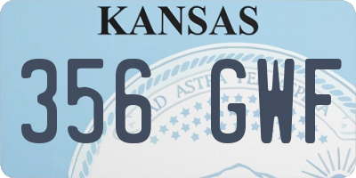 KS license plate 356GWF