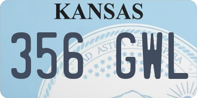 KS license plate 356GWL