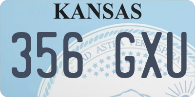 KS license plate 356GXU