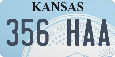 KS license plate 356HAA