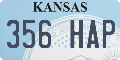 KS license plate 356HAP