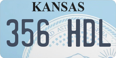 KS license plate 356HDL