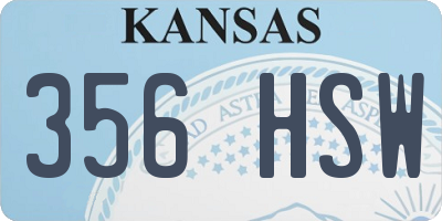 KS license plate 356HSW