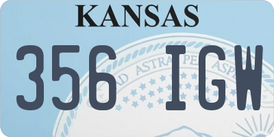 KS license plate 356IGW