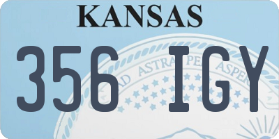 KS license plate 356IGY