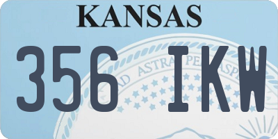 KS license plate 356IKW