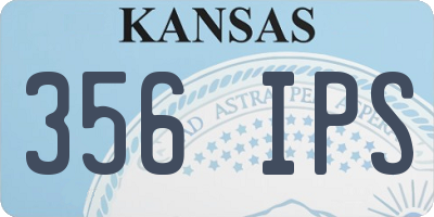 KS license plate 356IPS