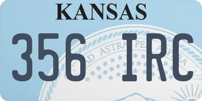 KS license plate 356IRC