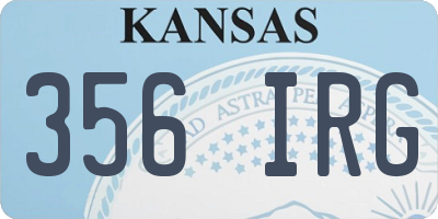 KS license plate 356IRG