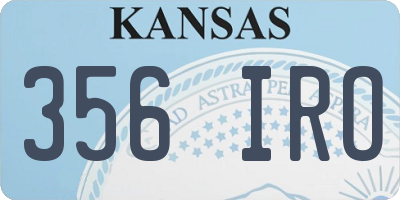 KS license plate 356IRO