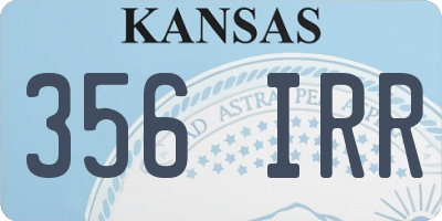 KS license plate 356IRR