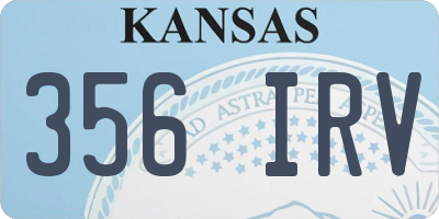 KS license plate 356IRV