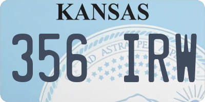 KS license plate 356IRW
