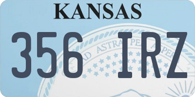 KS license plate 356IRZ
