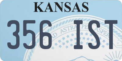 KS license plate 356IST