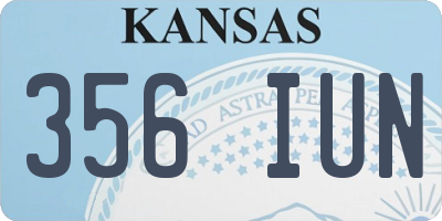 KS license plate 356IUN
