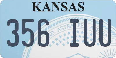 KS license plate 356IUU