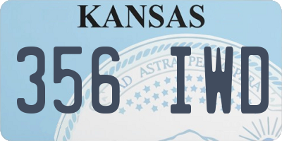 KS license plate 356IWD