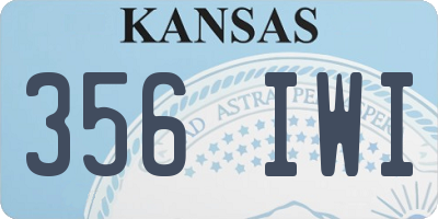 KS license plate 356IWI