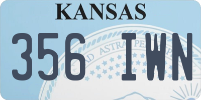 KS license plate 356IWN