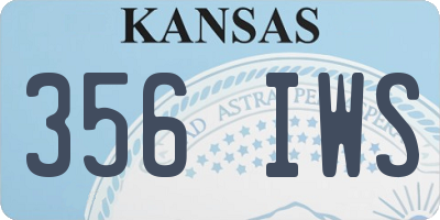 KS license plate 356IWS