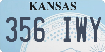 KS license plate 356IWY