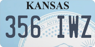 KS license plate 356IWZ