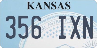 KS license plate 356IXN